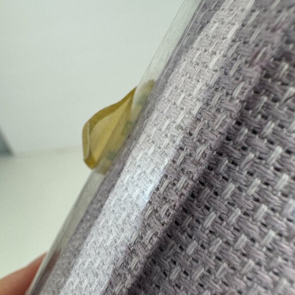 1 Vtg Cross Stitch Charles Craft Fiddlers Cloth 14 Count 15x18in Lilac Purple - Picture 12 of 13